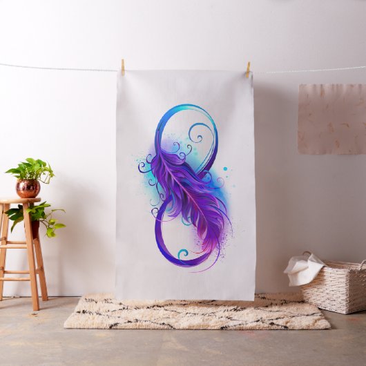 無限（紫色の羽毛） ファブリック (インサイチュ)