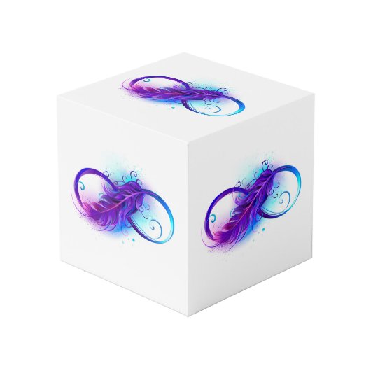 無限（紫色の羽毛） フォトキューブ (正面アングル)