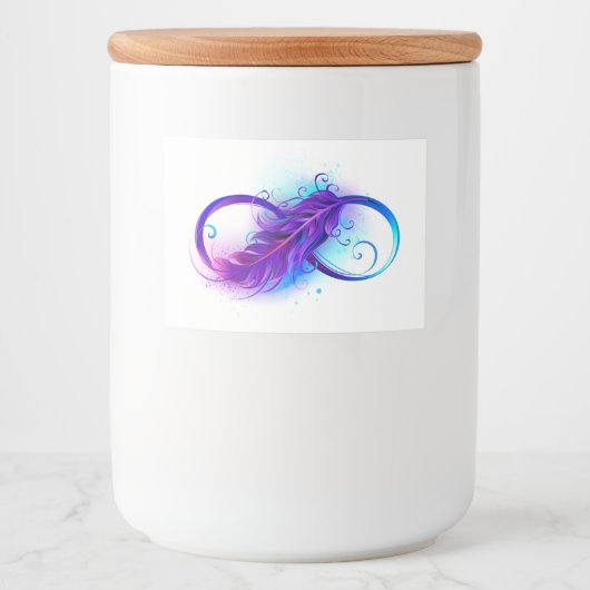 無限（紫色の羽毛） フードラベル (正面)