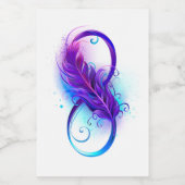 無限（紫色の羽毛） フードラベル (シングルラベル)