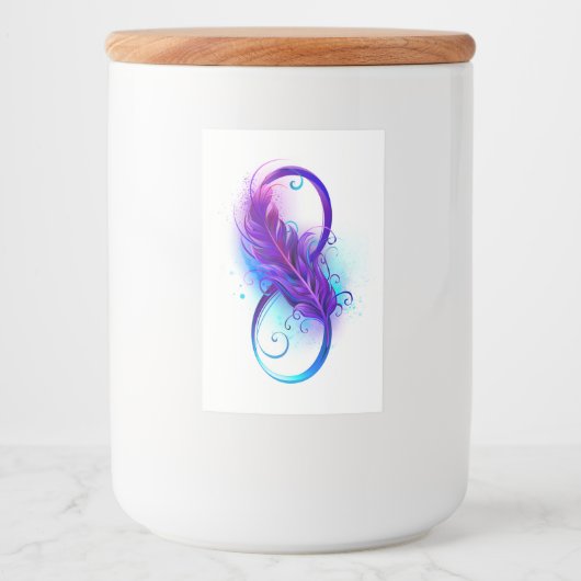 無限（紫色の羽毛） フードラベル (正面)