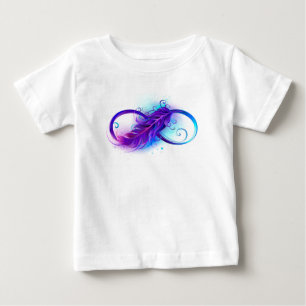 無限(紫色の羽毛) ベビーTシャツ