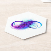 無限（紫色の羽毛） ペーパーコースター (アングル)