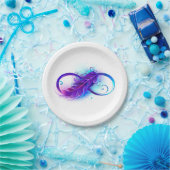 無限（紫色の羽毛） ペーパープレート (パーティー)