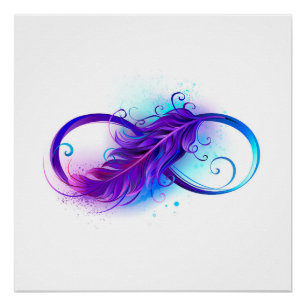 無限(紫色の羽毛) ポスター