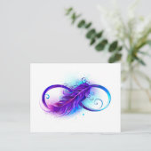 無限（紫色の羽毛） ポストカード (スタンド正面)