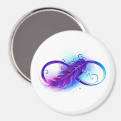 無限（紫色の羽毛） マグネット (正面/裏面)