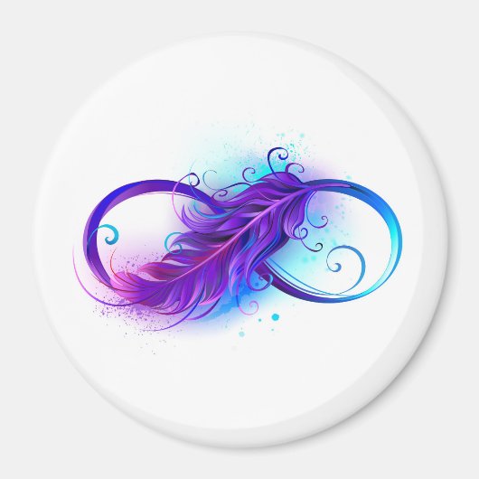 無限（紫色の羽毛） マグネット (正面)