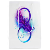 無限（紫色の羽毛） ミディアムペーパーバッグ (裏面)