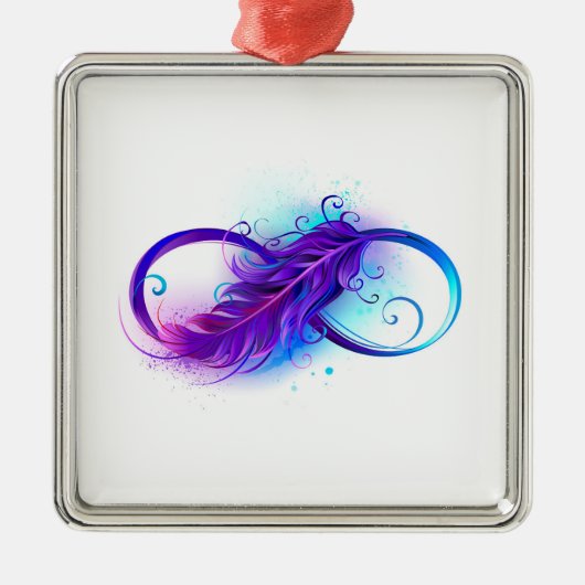 無限(紫色の羽毛) メタルオーナメント (正面)