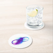 無限（紫色の羽毛） ラウンドペーパーコースター (インサイチュ)