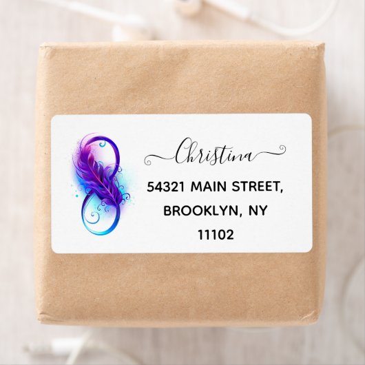 無限（紫色の羽毛） ラベル (インサイチュ)