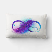 無限（紫色の羽毛） ランバークッション (裏面)
