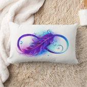 無限（紫色の羽毛） ランバークッション (ブランケット)