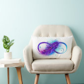 無限（紫色の羽毛） ランバークッション (椅子)