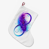 無限（紫色の羽毛） ラージクリスマスストッキング (正面 (吊り時))