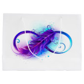 無限（紫色の羽毛） ラージペーパーバッグ (裏面)