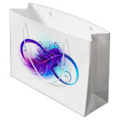 無限（紫色の羽毛） ラージペーパーバッグ (裏面アングル)