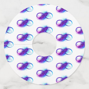 無限（紫色の羽毛） ワイングラスタグ