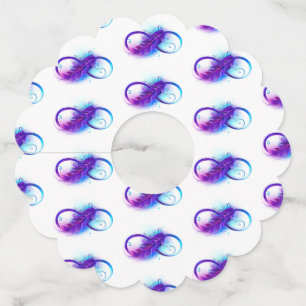 無限(紫色の羽毛) ワイングラスタグ