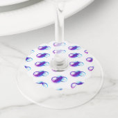 無限（紫色の羽毛） ワイングラスタグ (クローズアップ)