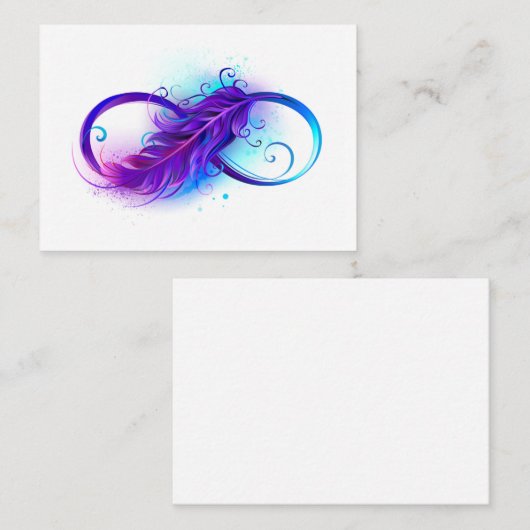 無限(紫色の羽毛) 名刺 (正面/裏面)