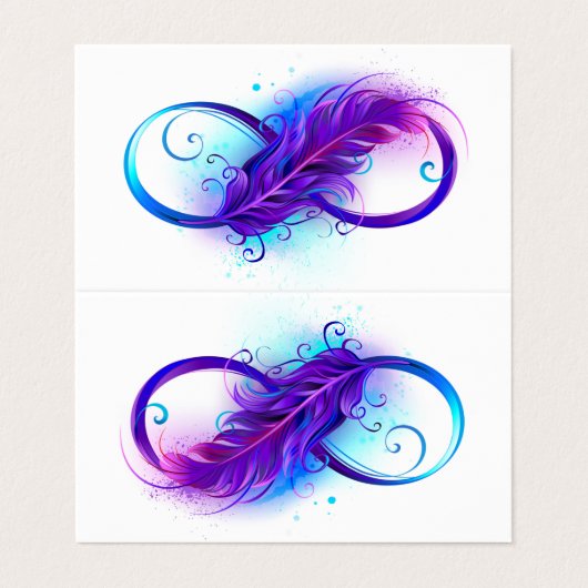 無限(紫色の羽毛) 名刺 (外部フラット)