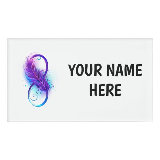 無限（紫色の羽毛） 名札 (正面)