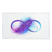 無限(紫色の羽毛) 枕カバー (裏面-左)