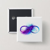 無限（紫色の羽毛） 缶バッジ (正面&裏面)