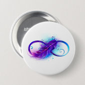 無限（紫色の羽毛） 缶バッジ (正面&裏面)
