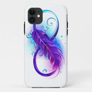 無限（紫色の羽毛） iPhone 11 ケース