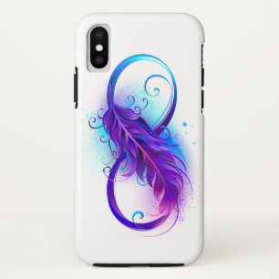 無限(紫色の羽毛) iPhone XSケース