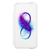 無限（紫色の羽毛） INCIPIO iPhoneウォレットケース (フォリオ 正面)