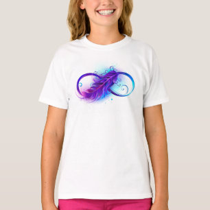 無限(紫色の羽毛) Tシャツ
