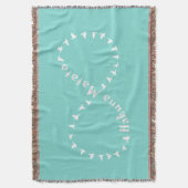 無限Hakuna Matata -ティール（緑がかった色）の青および白 スローブランケット (正面縦)