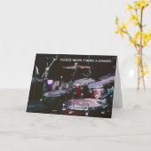 無音おもしろいラウドドラム誕生日カード カード (黄色い花)