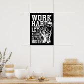 無音で作業懸命 – ジム、トレーニング、ボディビル ポスター (キッチン)