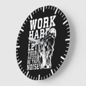 無音で作業懸命 – ジム、トレーニング、ボディビル ラージ壁時計 (傾斜)