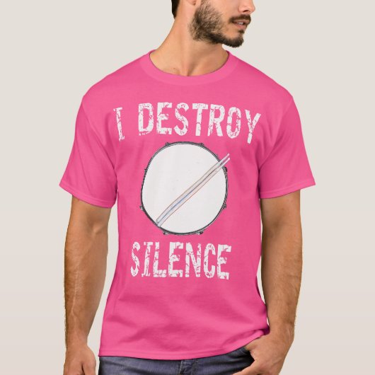 無音の破壊ミュージカル楽器ドラム破壊 Tシャツ (正面)