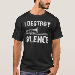 無音トロンボーンおもしろいマーチングバンドを破壊 Tシャツ