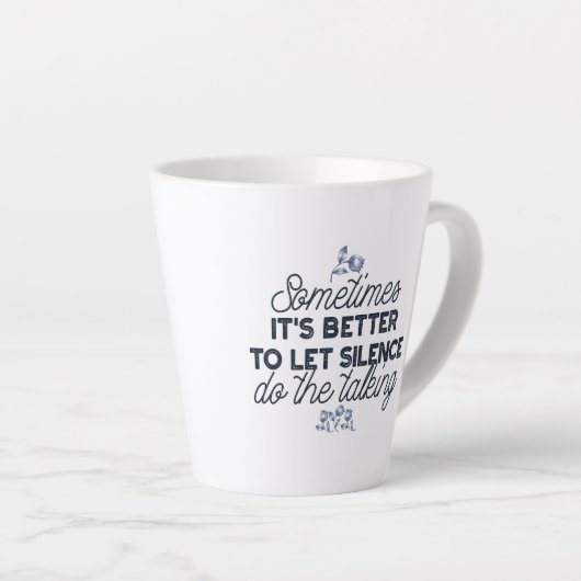 無音力 – 感動的引用文 カフェラテマグ (右アングル)