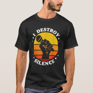 無音歌手マイクを破棄 Tシャツ