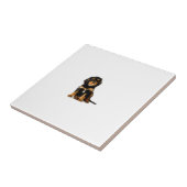 無頓着なスパニエル犬の黒及びタンのタイル タイル (側面)