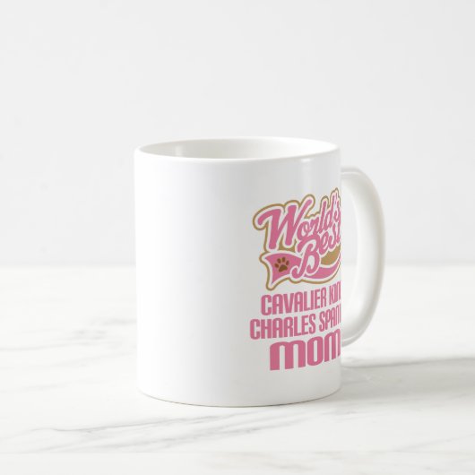 無頓着なチャールズ王スパニエル犬のお母さん犬の品種ギフト コーヒーマグカップ (正面右)
