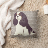 無頓着なチャールズ王スパニエル犬のイラストレーションの枕 クッション (ブランケット)