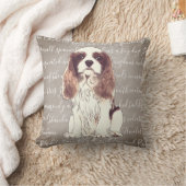 無頓着なチャールズ王スパニエル犬のイラストレーションの枕 クッション (ブランケット)