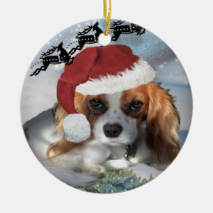 無頓着なチャールズ王スパニエル犬のクリスマスのオーナメント セラミックオーナメント