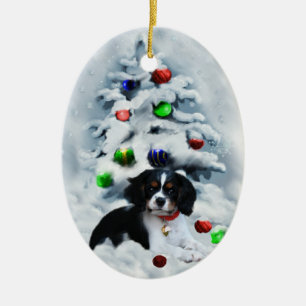 無頓着なチャールズ王スパニエル犬のクリスマスのオーナメント セラミックオーナメント