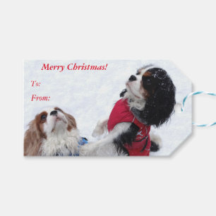 無頓着なチャールズ王スパニエル犬のクリスマスのギフトのラベル ギフトタグ